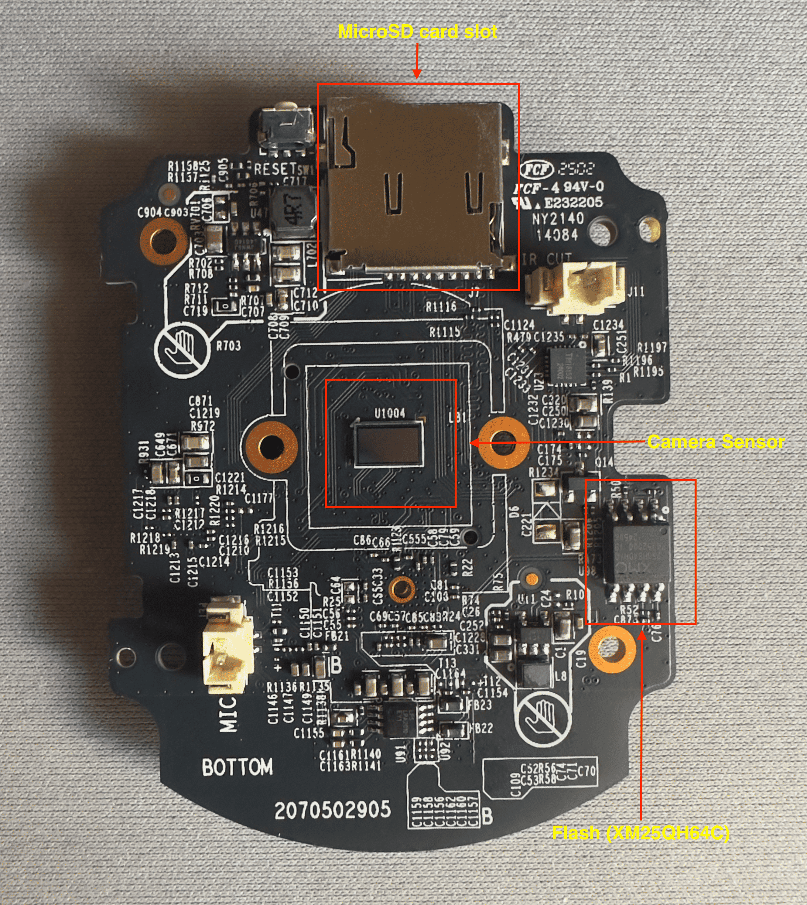 The Tapo C500 board, back