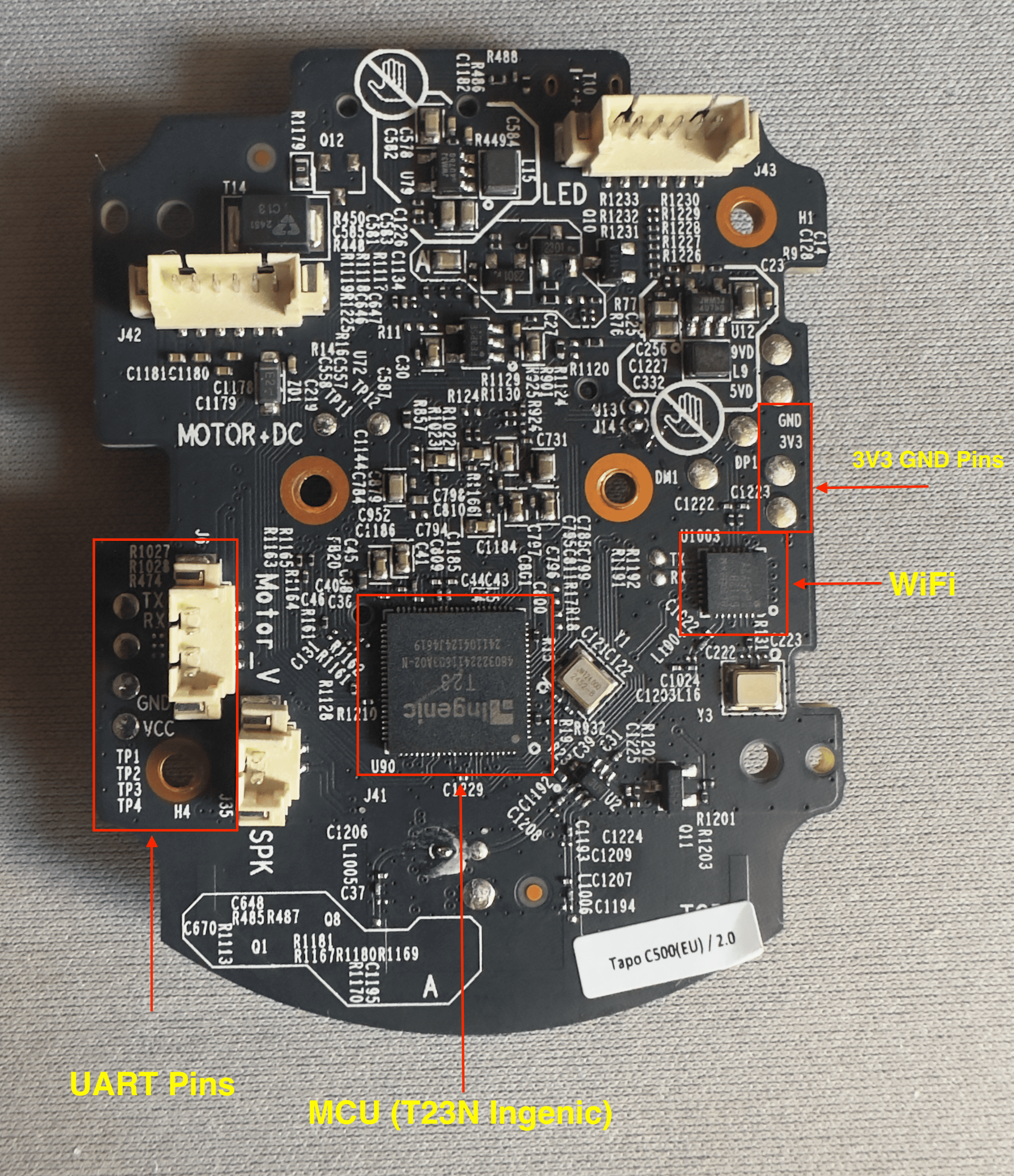 The Tapo C500 board, front